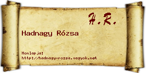 Hadnagy Rózsa névjegykártya
