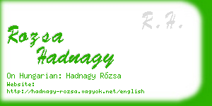 rozsa hadnagy business card