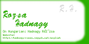 rozsa hadnagy business card